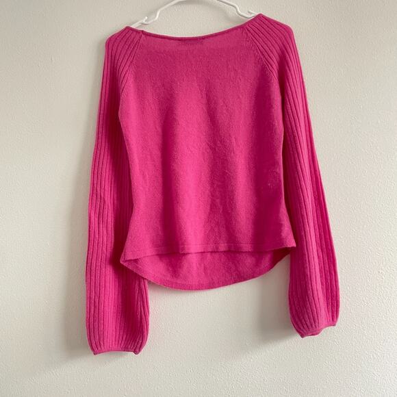 Piazza Sempione Sweater Women XS/S Pink Cashmere Boatneck Balloon Quiet Luxury - Picture 2 of 14